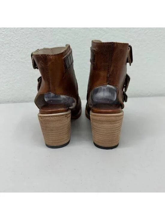Freebird by Steven Quail Brown Leather Strappy Heeled Sandal Shoes Womens sz 10 - Picture 4 of 8